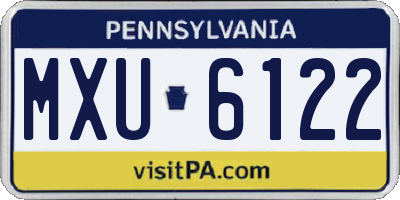 PA license plate MXU6122