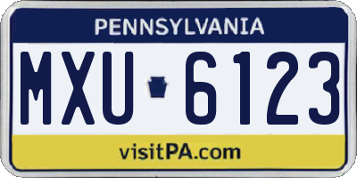 PA license plate MXU6123