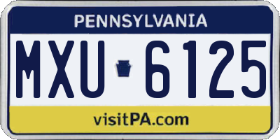 PA license plate MXU6125