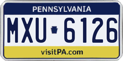PA license plate MXU6126