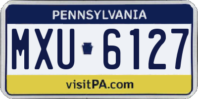PA license plate MXU6127