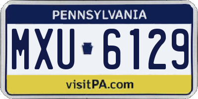 PA license plate MXU6129