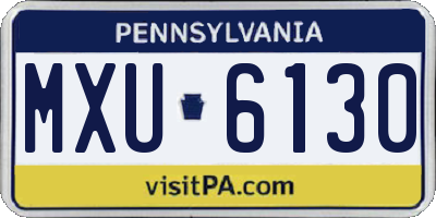 PA license plate MXU6130