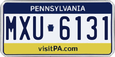 PA license plate MXU6131
