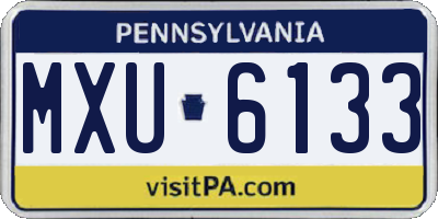 PA license plate MXU6133