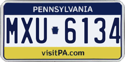 PA license plate MXU6134