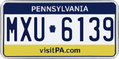 PA license plate MXU6139