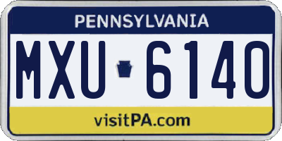 PA license plate MXU6140