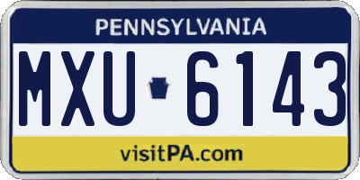PA license plate MXU6143