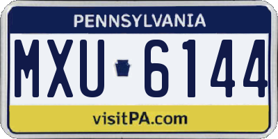 PA license plate MXU6144