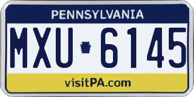PA license plate MXU6145