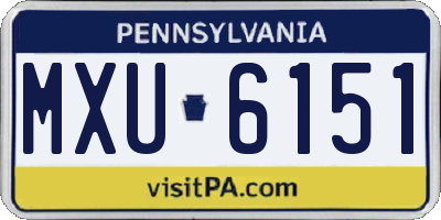 PA license plate MXU6151