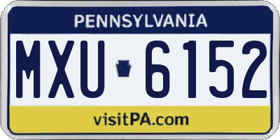 PA license plate MXU6152