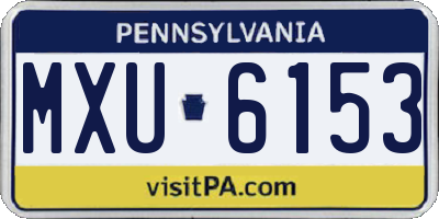 PA license plate MXU6153