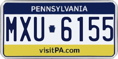 PA license plate MXU6155