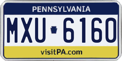 PA license plate MXU6160