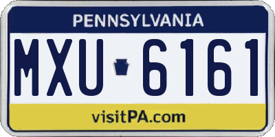 PA license plate MXU6161