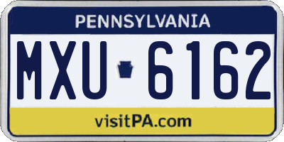 PA license plate MXU6162