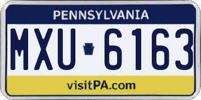 PA license plate MXU6163
