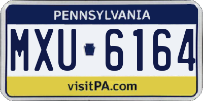 PA license plate MXU6164