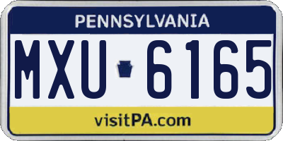 PA license plate MXU6165