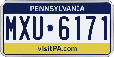 PA license plate MXU6171