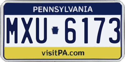 PA license plate MXU6173