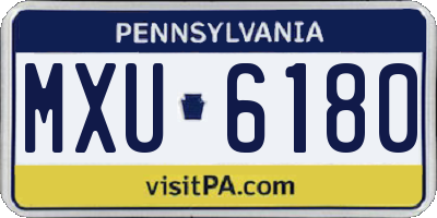 PA license plate MXU6180
