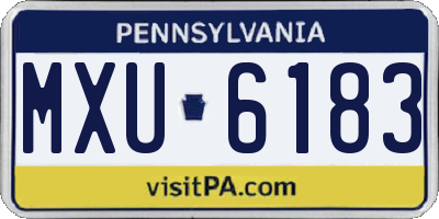 PA license plate MXU6183