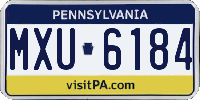 PA license plate MXU6184