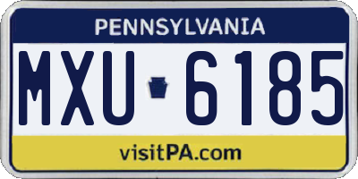PA license plate MXU6185