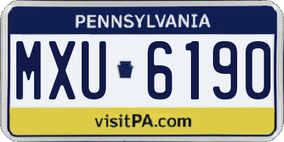PA license plate MXU6190