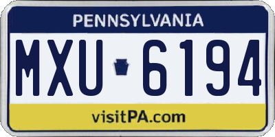 PA license plate MXU6194