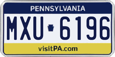 PA license plate MXU6196