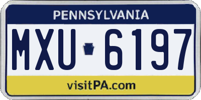 PA license plate MXU6197