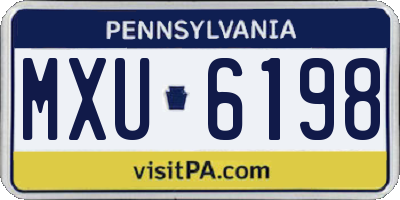 PA license plate MXU6198