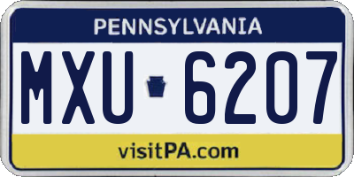 PA license plate MXU6207