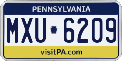 PA license plate MXU6209