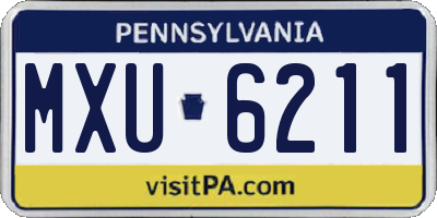 PA license plate MXU6211