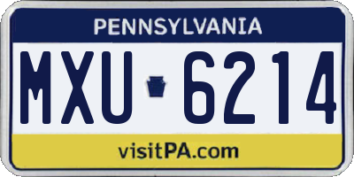 PA license plate MXU6214