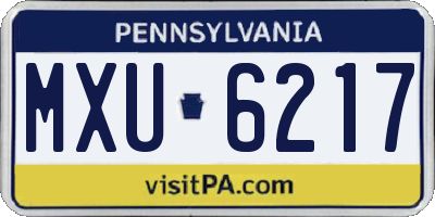 PA license plate MXU6217