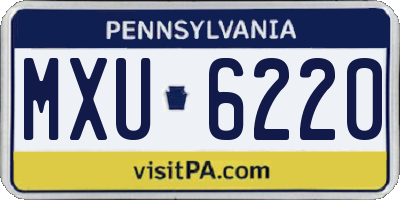PA license plate MXU6220