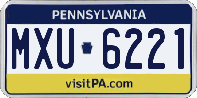 PA license plate MXU6221