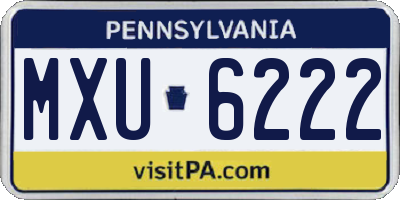 PA license plate MXU6222