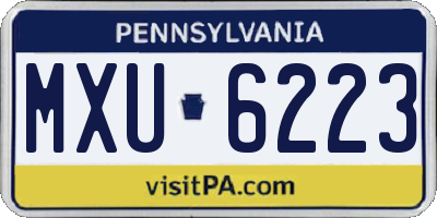 PA license plate MXU6223