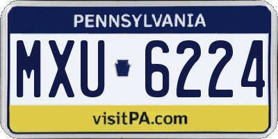 PA license plate MXU6224
