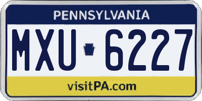 PA license plate MXU6227