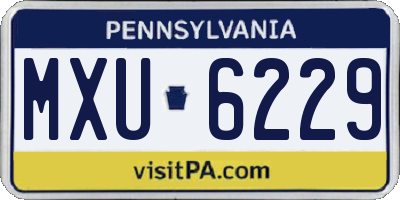 PA license plate MXU6229