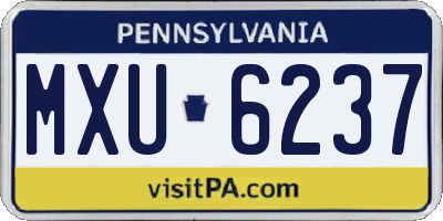 PA license plate MXU6237