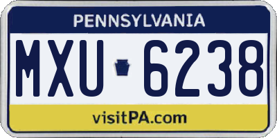 PA license plate MXU6238